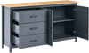 Sideboard mit 2 Türen LEONORA Kiefernholz Dunkelblau Bild 3