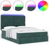 vidaXL Ottoman-Bett mit Matratzen & LEDs Dunkelgrün 140x190 cm Samt 3314393 Bild 5