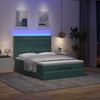 vidaXL Ottoman-Bett mit Matratzen & LEDs Dunkelgrün 140x190 cm Samt 3314393 Bild 3
