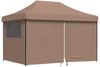 vidaXL Pop-Up Partyzelt, faltbar, Stahl / PE, Braun, mit 4 Seitenteilen, 315 x 410 x 279 cm Bild 2