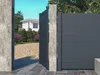 Vente-unique - NAZARIO Side gate Metall Grau - B 4,6 cm x H 176 cm x L 100 cm Bild 2