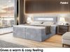 MEBLINI Boxspringbett ASPIN 120x200 cm mit Bettkasten und LED - H3/Hellgrau Samt Polsterbett - Doppelbett mit Topper & Taschenfederkern-Matratze Bild 4