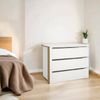 Dmora Kommode Boulogne, Mehrzweckkommode, Schlafzimmerkommode, Schrank mit Schubladen, 87x55 h70 cm, Weiß Bild 2