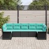vidaXL Garten-Sofa-Set mit Speicher 7 pcs Schwarz Poly Rattan 3354185 Bild 3