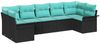 vidaXL Garten-Sofa-Set mit Speicher 7 pcs Schwarz Poly Rattan 3354185 Bild 2