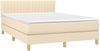 vidaXL Boxspringbett mit Matratze & LED Creme 140x190 cm Stoff 3133874 Bild 4