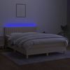 vidaXL Boxspringbett mit Matratze & LED Creme 140x190 cm Stoff 3133874 Bild 3