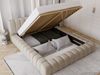 GRAINGOLD Italia Doppelbett 160x200, Polsterbett mit Bettkasten und Lattenrost, Velvet-Stoff, Beige Bild 4