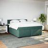 vidaXL Boxspringbett mit Matratze Dunkelgrün 180x200 cm Samt 3286387 Bild 3