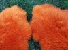 Provellus Fellteppich Öko Lammfell Schaffell Orange Mandarine Echtes Fell L-XL, 80cm - 100cm Bild 4