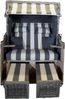 Strandkorb Teak Grey Washed grau / weiß Stoff 2 Sitzer Voll-Liegemod. Bild 3
