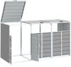 vidaXL Mülltonnenbox für 3 Tonnen Grau 216x81x115 cm Stahl 4006180 Bild 4