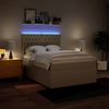 vidaXL Boxspringbett mit Matratze Creme 160x200 cm Stoff 3294031 Bild 4