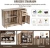 Freistehender Buffetschrank mit 2 Schubladen 3 Türen und 1 verstellbarem Regal Grau Bild 4
