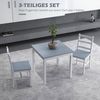 HOMCOM Essgruppe Esstisch mit 2 Stühle, (Tischgruppe, 3-tlg, Esszimmergruppe), für Wohnzimmer, Küche, Grau+Weiß, Kiefernholz Bild 3