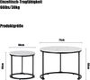 Couchtisch 2er-Set 50 x 70,5 / 45,5 x 44 cm, MDF mit Marmoroptik, verschachtelbar,weisser Marmor Bild 4