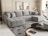 Wohnlandschaft Schlafsofa Sofa TREVISO Stoff Monolith Hellgrau Bild 5