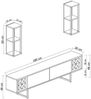 Dmora Fernsehschrank Axa, Ständer für Wohnzimmerfernseher, Niedriges Wohnzimmer-Sideboard, TV-Ständerbasis, 180x30h48 cm, Walnuss und Schwarz Bild 3