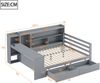 Multifunktionales Schlafsofa Grau 140x200 Mit Schreibtisch USB Steckdose Stauraum Massivkiefer 150kg Tragkraft Doppelbett Arbeitszimmer Bild 4