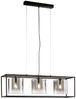 LED Pendelleuchte 3-flammig Schwarz mit Rauchglas, Breite 90cm Bild 2