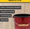 Karl Krüger Mülleimer mit Deckel, Emaille, 10 Liter, Rot Bild 4