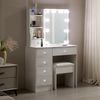 Schminktisch mit Beleuchtung und Hocker, Verstellbare Lichtfarbe, 6 Schubladen Bild 2