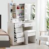 Schminktisch mit Beleuchtung und Hocker, Verstellbare Lichtfarbe, 6 Schubladen Bild 4