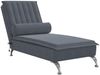 vidaXL Massage-Chaiselongue mit Nackenrolle Dunkelgrau Samt 379460 Bild 2