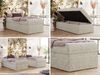 Boxspringbett 90x200 Polsterbett ZERO 90 Einzelbett ohne Kopfteil, inkl. Stauraum & Multipocket-Matratze, Hotelbett - Beige Strukture - H3 - Topper Visco Bild 2
