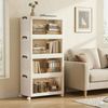 SONGMICS Organizer auf Rollen, 4 Ebenen, Boxen mit Deckel, aus Kunststoff, stapelbar, 220 L, weiß Bild 2