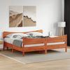 vidaXL Massivholzbett ohne Matratze Wachsbraun 180x200 Kiefernholz 3216374 Bild 1