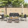 vidaXL Gartensofa-set mit Kissen 6 pcs Grau und Dunkelgrau Poly-Rattan 4104702 Bild 3