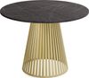 WFL GROUP Esstisch Naro Gold ausziehbar rund modern mit goldenen Metallbeinen (MADE IN EU, erhältlich in 2 Größen – 100/120 cm, ausziehbar auf 180/200 cm), platzsparender Tisch für kleine Küche, Esszimmer oder Wohnzimmer Bild 2