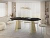 WFL GROUP Esstisch Naro Gold ausziehbar rund modern mit goldenen Metallbeinen (MADE IN EU, erhältlich in 2 Größen – 100/120 cm, ausziehbar auf 180/200 cm), platzsparender Tisch für kleine Küche, Esszimmer oder Wohnzimmer Bild 4