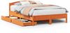 vidaXL Massivholzbett ohne Matratze Wachsbraun 120x200 cm Kiefernholz 3301832 Bild 2