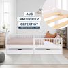 Kinderbett mit 2 Bettkästen, Rausfallschutz, Gitterbett, Holzbettrahmen, Massiv Holz Weiß, 90x200 cm Bild 4