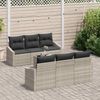vidaXL Sofa Set mit Kissen mit Kissen 7 pcs Hellgrau Poly Rattan 3346612 Bild 3