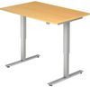 Sitz-Steh-Schreibtisch elektrisch XMST12 120x80cm Buche Gestellfarbe: Silber Bild 1