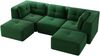 3-Sitzer Sofa 297x177x69 cm aus Cordstoff rahmenlos modular mit 2 Ottomanen, grün Bild 5