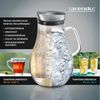 Arendo Karaffe Glaskaraffe 2,5 L, Edelstahldeckel, Henkel, Grobfilter, Wasserkaraffe, Borosilikatglas, 2500 ml, Sieb, hitze- und kältebeständig, BPA-frei Bild 3