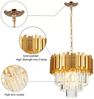 JDONG Kronleuchter Kristall Pendelleuchte Gold Chandelier Klein, Deckenleuchte Hängeleuchte für Esszimmer Flur Restaurant,B:40*H:143 CM Bild 3