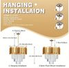 JDONG Kronleuchter Kristall Pendelleuchte Gold Chandelier Klein, Deckenleuchte Hängeleuchte für Esszimmer Flur Restaurant,B:40*H:143 CM Bild 2