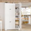 Homfa Mehrzweckschrank Küchenschrank Drehtürenschrank Kleiderschrank mit 6 Türen, Breite 106 cm, Höhe 180 cm, Weiß Bild 3