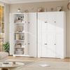 Homfa Mehrzweckschrank Küchenschrank Drehtürenschrank Kleiderschrank mit 6 Türen, Breite 106 cm, Höhe 180 cm, Weiß Bild 4