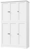 Homfa Mehrzweckschrank Küchenschrank Drehtürenschrank Kleiderschrank mit 6 Türen, Breite 106 cm, Höhe 180 cm, Weiß Bild 2