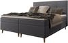 99rooms Skandie Boxspringbett Velours 200x200 cm Dunkelgrau Schaum Topper 4 cm Bild 5