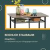 Bartisch Set 3-teilig Esstisch mit 2 Barhocker Essgruppe Küchentisch und Stühle Stehtisch und Barhocker mit Lagerregal Metall 80 x 50 x 90 cm Schwarz Bild 5