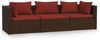 vidaXL 3-Sitzer-Sofa mit Kissen Braun Poly Rattan 317544 Bild 2
