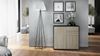 Vladon Sideboard Ben, Kommode mit 2 Türen und 2 Schubladen, Schwarz matt/Eiche Sägegrau (79 x 74 x 36 cm) Bild 3