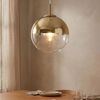 LED Pendellampe, Glaskugel, gold transparent, 25 cm, VARUS Bild 2
